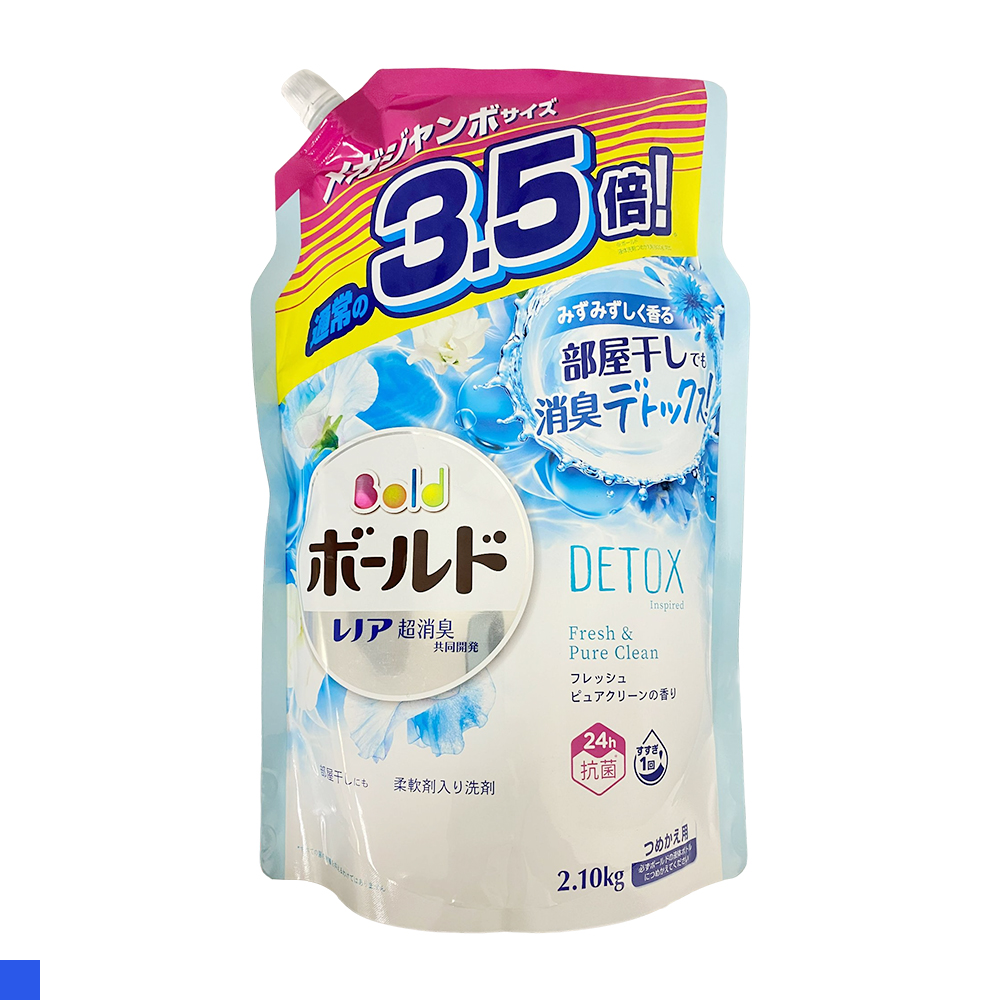 P&G BOLD 白葉花香 洗衣精 補充包 2.1kg 淡藍