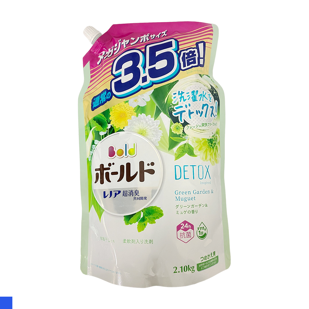 P&G BOLD 鈴蘭花香 洗衣精 補充包 2.1kg 白綠
