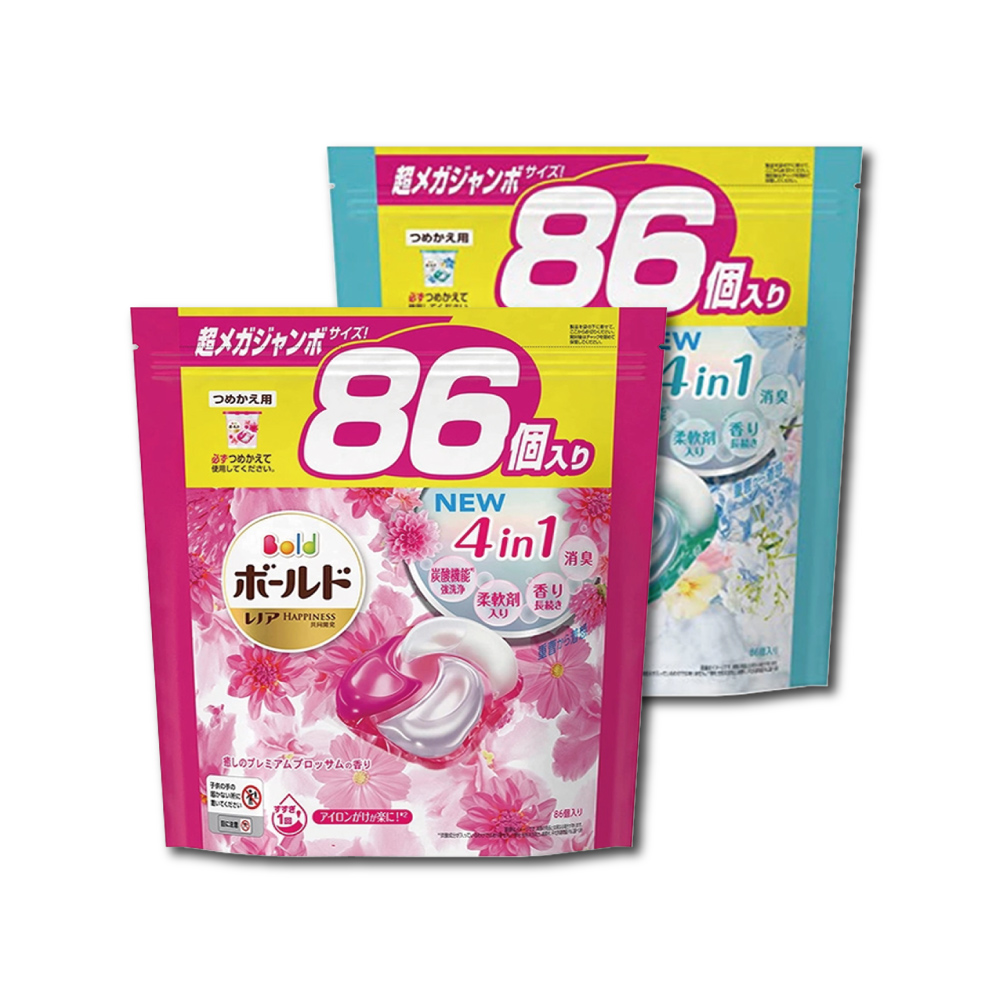 日本原裝P&G Ariel BIO 4D炭酸機能強洗淨洗衣球86顆/袋(洗衣膠囊,洗衣凝膠球)