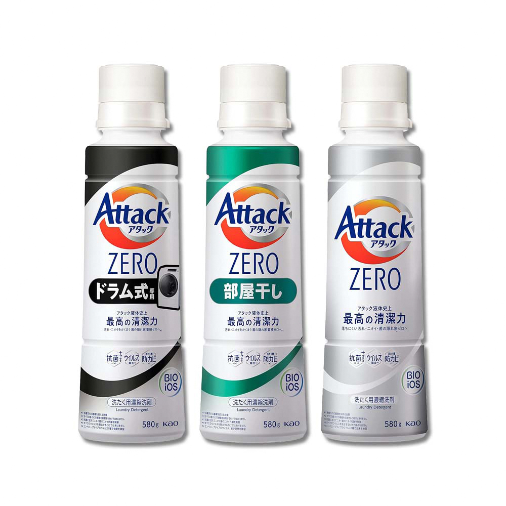 日本KAO花王-Attack ZERO洗衣精(3款可選)580g/大罐