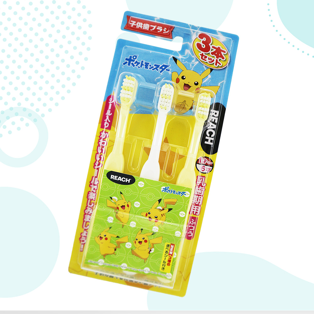 韓國製EBISU兒童牙刷-皮卡丘-1~6歲-3支入x1組