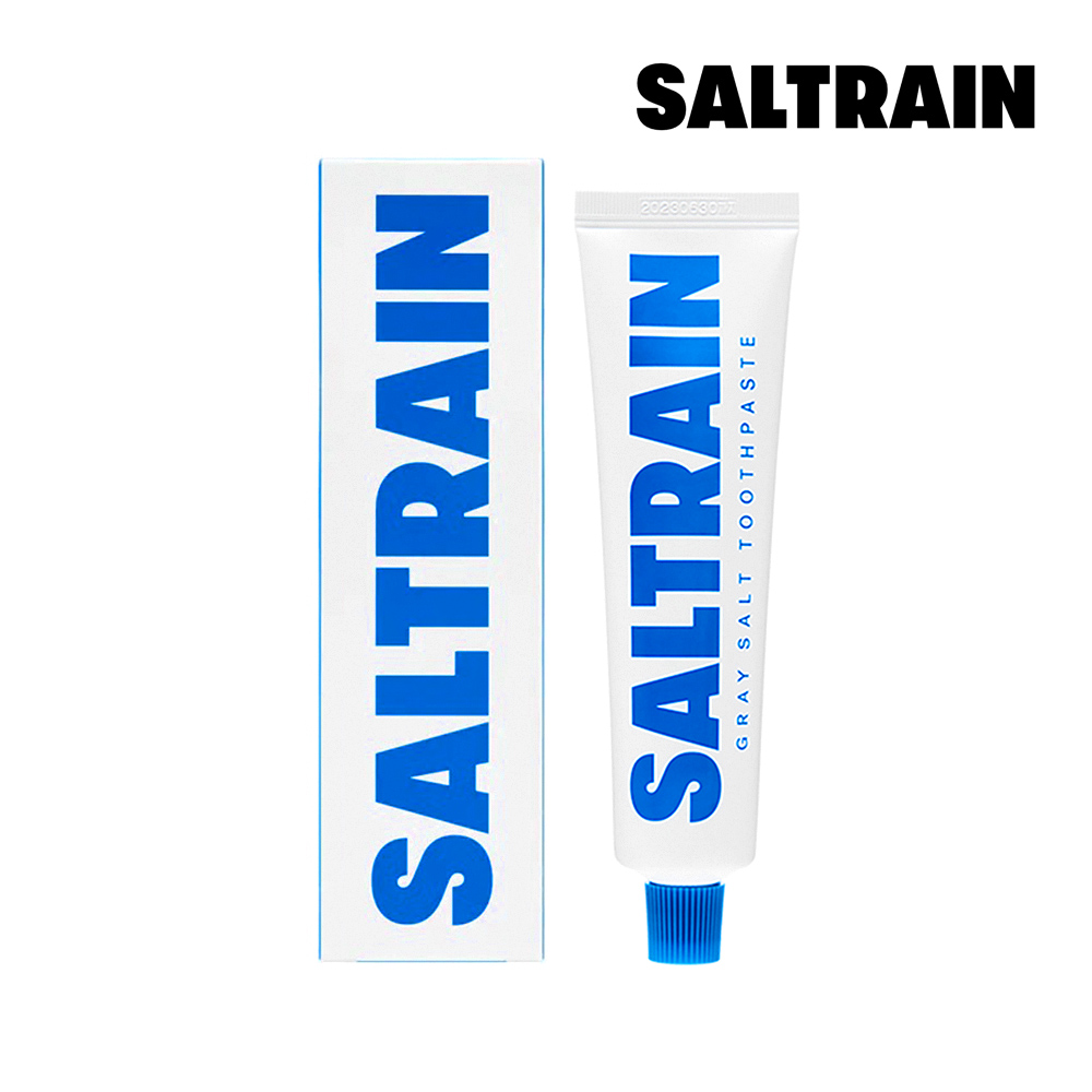 【SALTRAIN】經典薄荷灰鹽牙膏-藍 180g