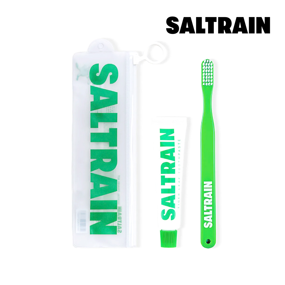 【SALTRAIN】積雪草修護牙膏牙刷旅行組-綠 30g