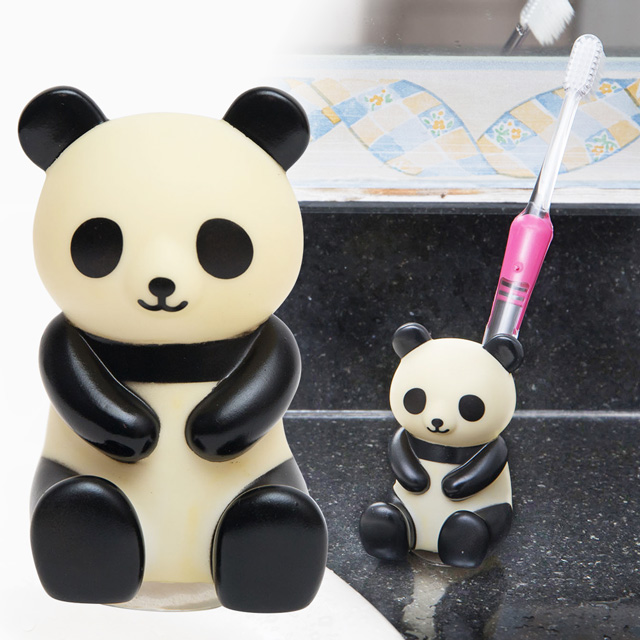 【日本MEIHO】可愛熊貓牙刷架-吸盤式