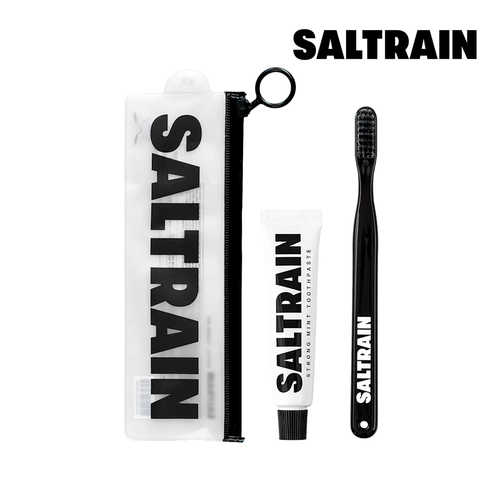 【SALTRAIN】強效薄荷牙膏牙刷旅行組-黑 30g