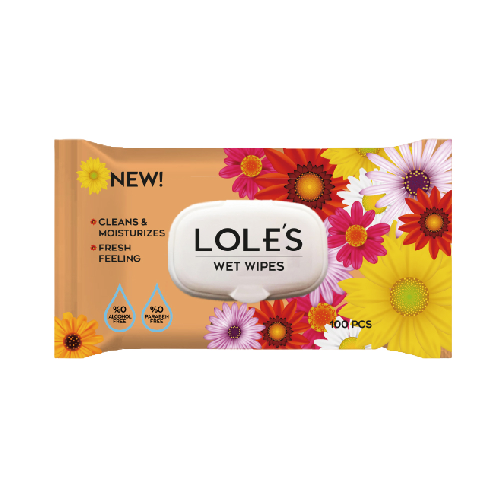 LOLES 無酒精萬用潔膚濕紙巾-有蓋100片 (繁花限定版)