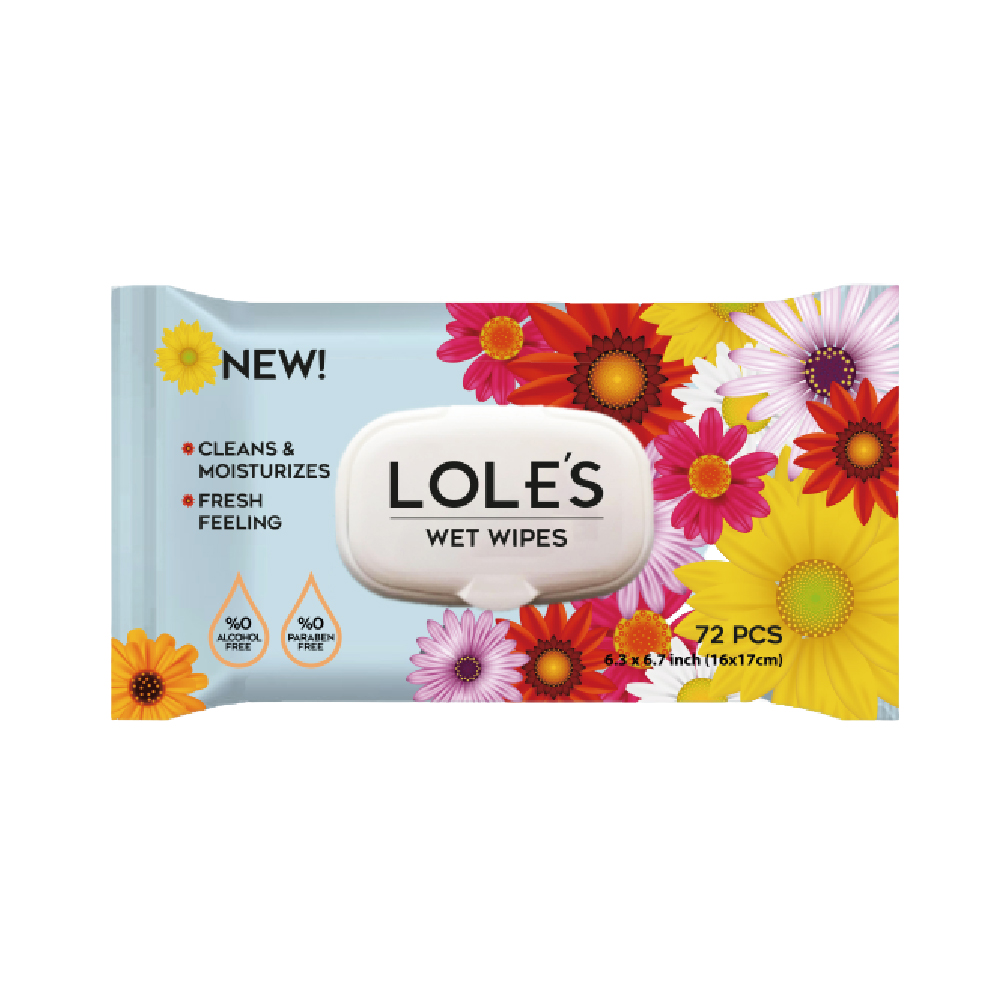 LOLES 無酒精萬用潔膚濕紙巾-有蓋72片 (繁花限定版)