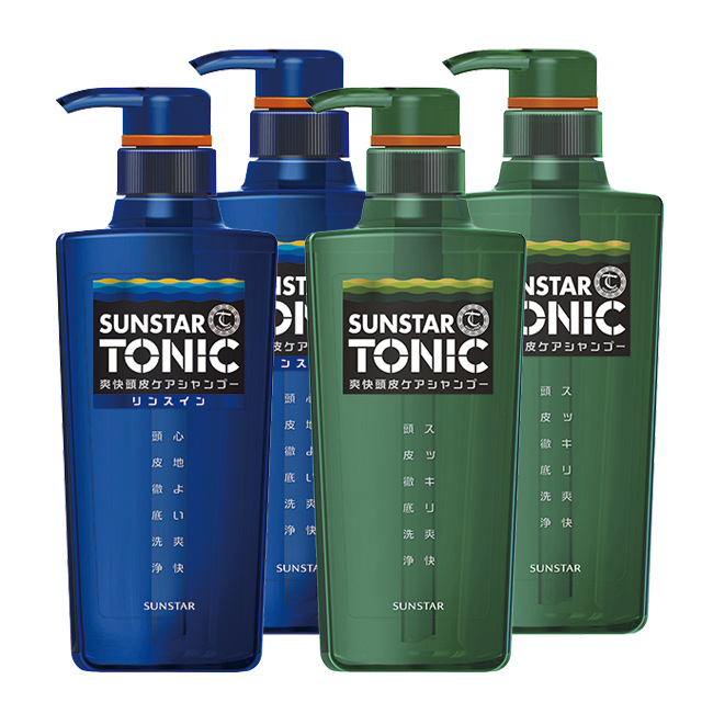 TONIC 爽快頭皮洗髮精 460ml x4瓶(藍瓶2入+綠瓶2入)