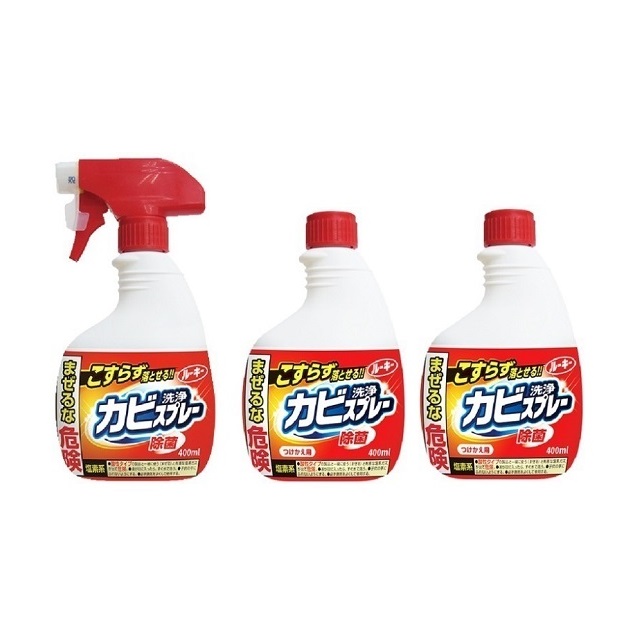 日本【第一石鹼】浴室除霉清潔噴霧400ml (本體1瓶+補充2瓶)
