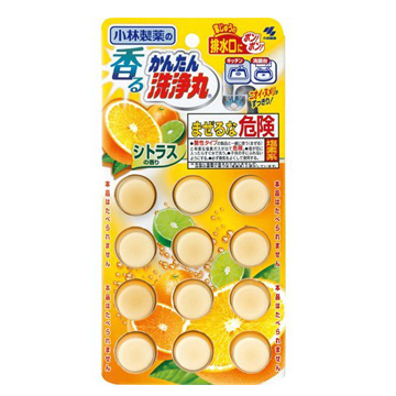 日本排水口潔淨芳香發泡錠-柑橘香12枚入