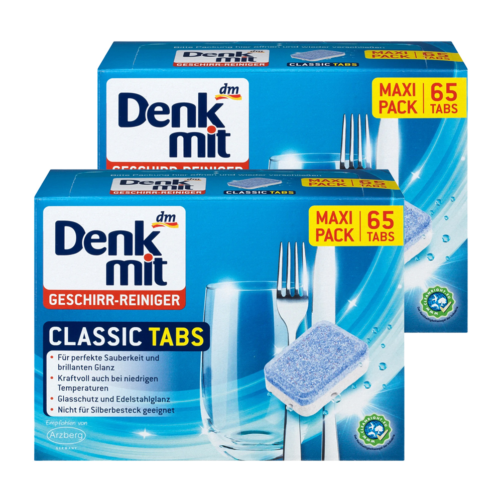 德國Denkmit 全效洗碗清潔錠 65顆/盒 二盒組