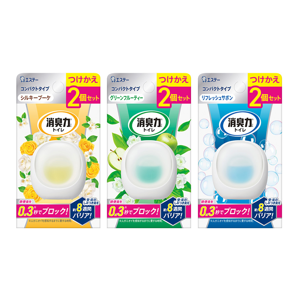 ST雞仔牌 浴廁2Way持久消臭力補充劑組6mlx2入(清新皂香/絲絨花束/清綠果香)