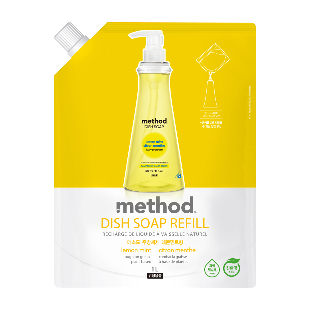 Method 美則 純淨洗碗精 - 萊姆薄荷 補充包1000ml