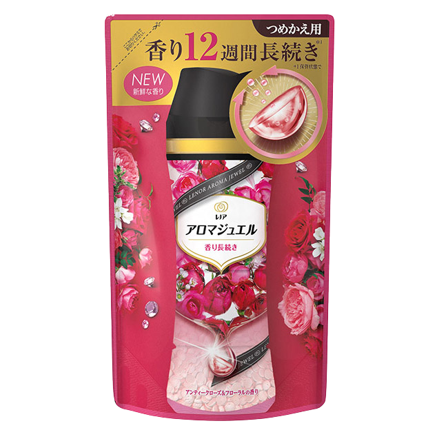 日本【P&G】2021最新版 幸福寶石衣物補充包 香香豆415ml 紅薔薇香