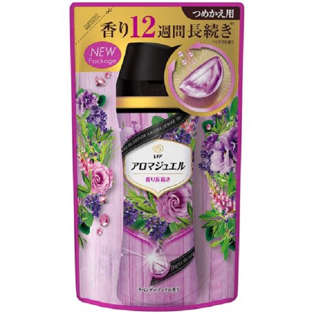 日本【P&G】2021最新版 幸福寶石衣物補充包 香香豆415ml 薰衣草香