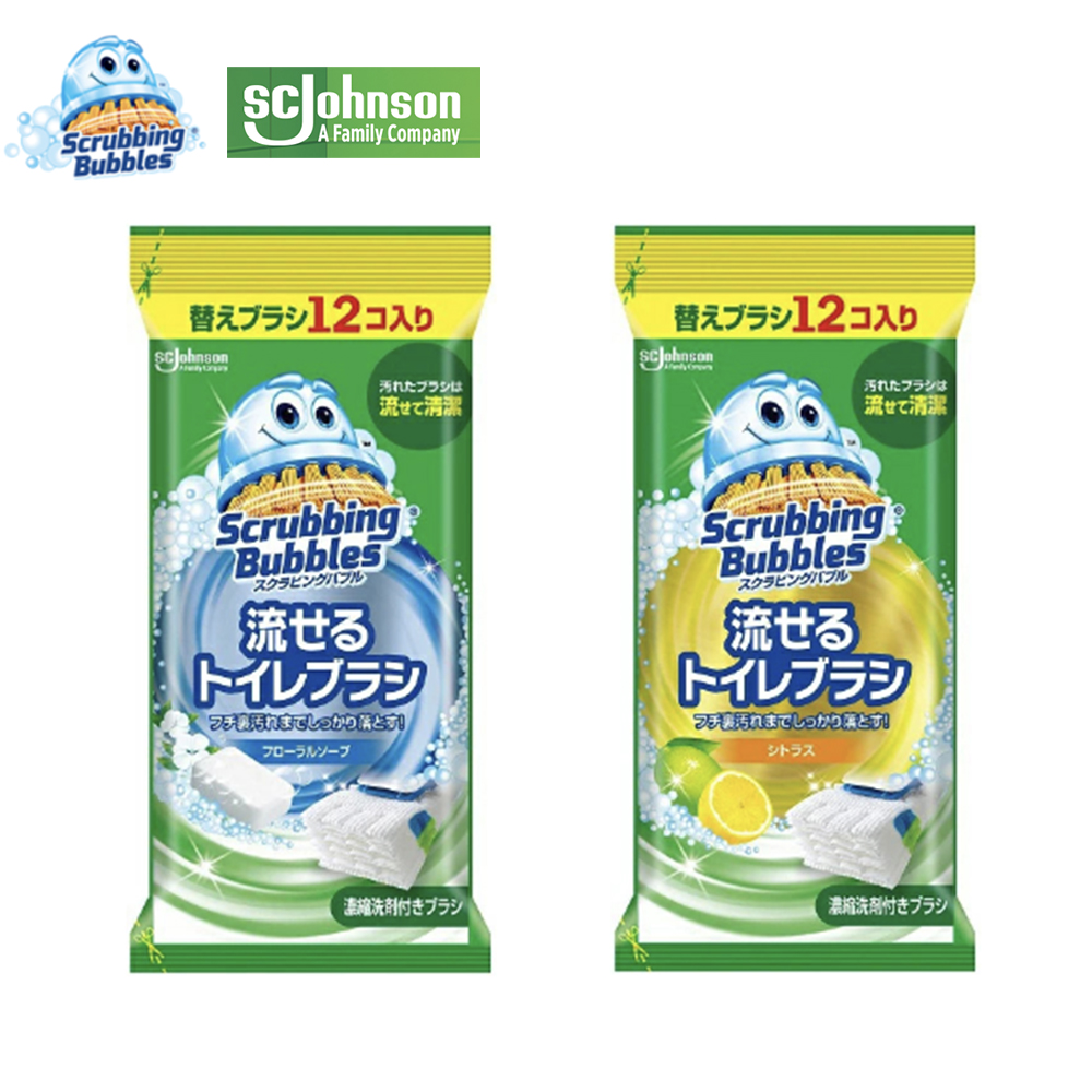 【SC Johnson】日本進口 莊臣水溶性馬桶清潔刷補充包12入 皂香/檸檬(不含刷柄和刷架)