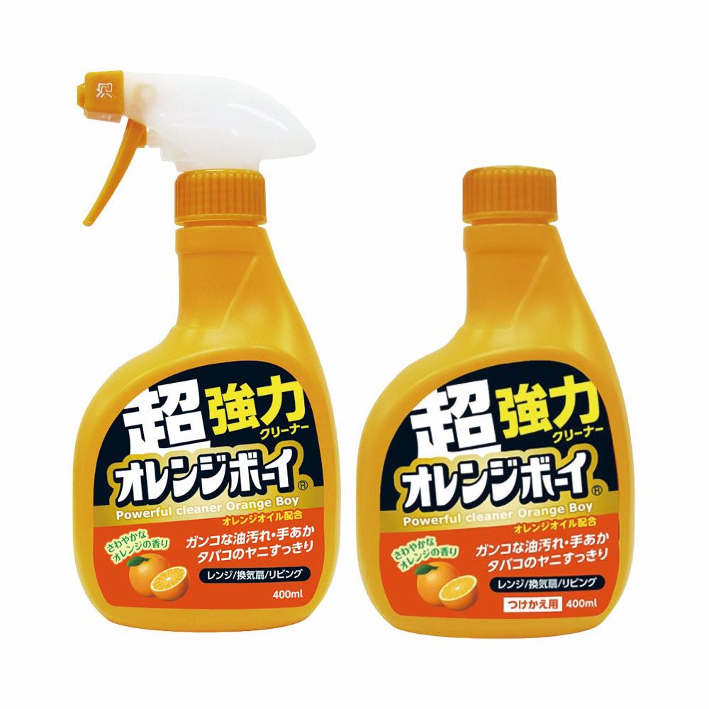 日本 第一石鹼 柑橘精油強力清潔噴霧400ml 2入組(本體x1+補充x1)