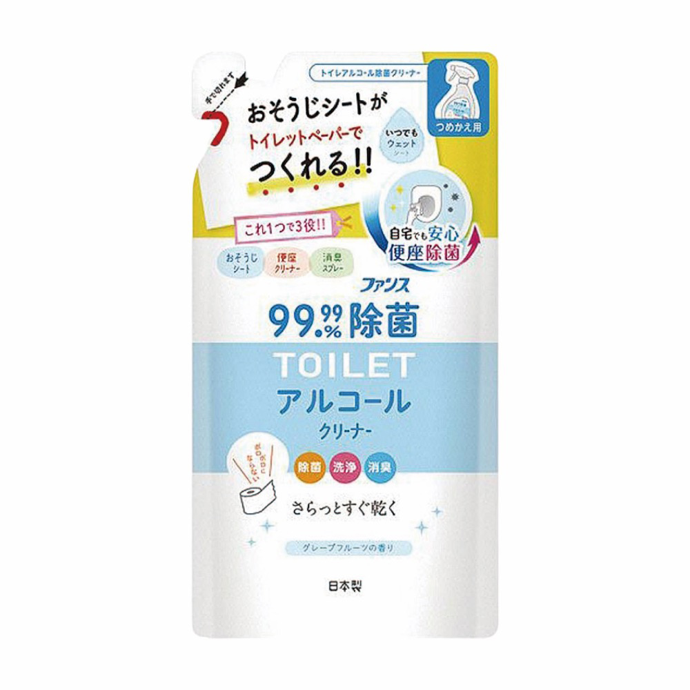 日本 第一石鹼 馬桶蓋除菌噴霧清潔劑補充包-無香350ml