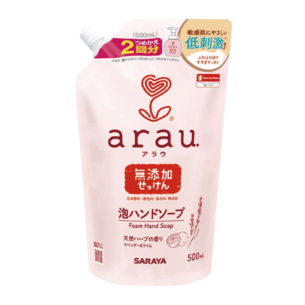 【日本 SARAYA】arau.愛樂寶 溫和洗手慕斯補充包500ml