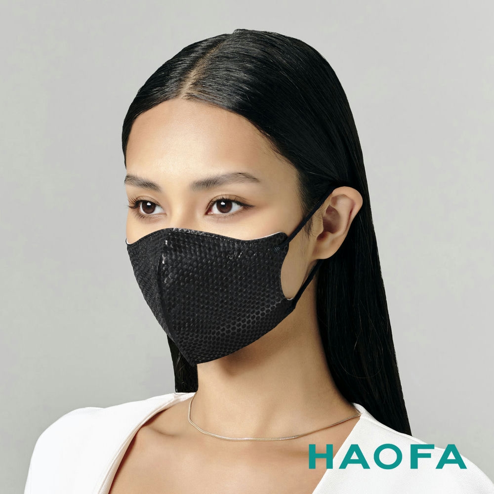HAOFA氣密型99%防護立體醫療口罩-鋼琴黑(30入)
