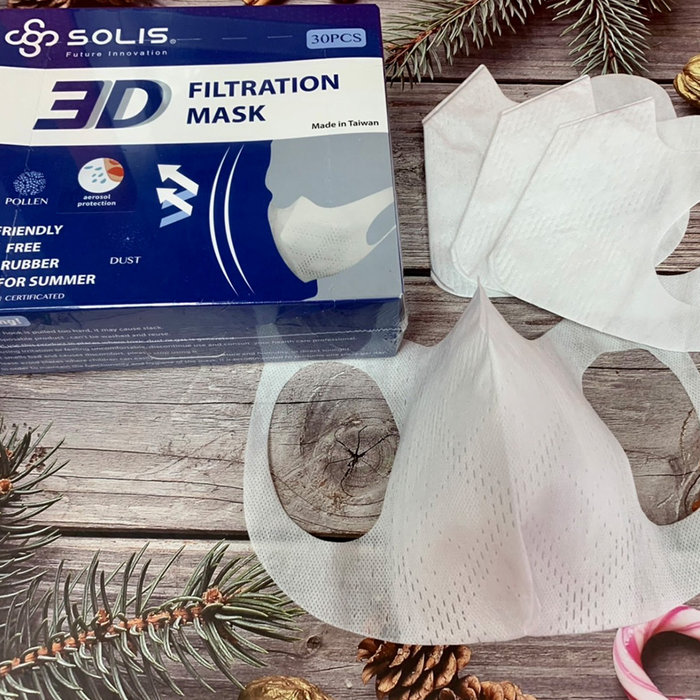 SOLIS 3D防護型口罩－白(盒裝/30片)任選10盒
