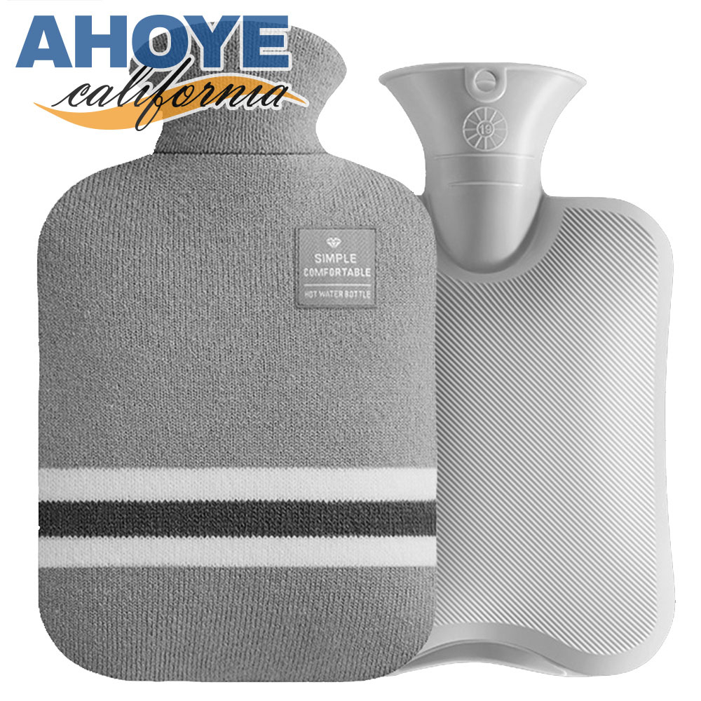 【Ahoye】2000cc注水式熱水袋 (附贈針織絨布套) 熱敷袋