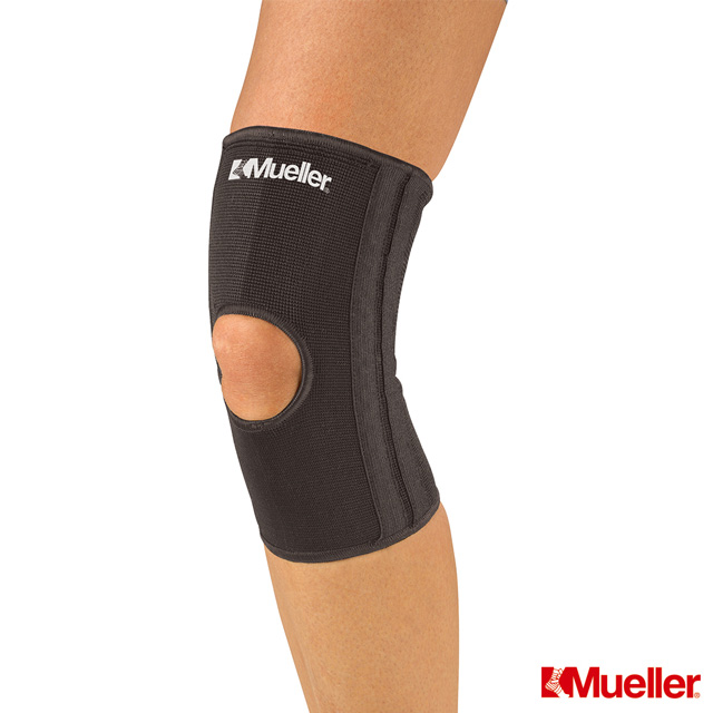 MUELLER慕樂 加強型彈簧膝關節護具 黑色
