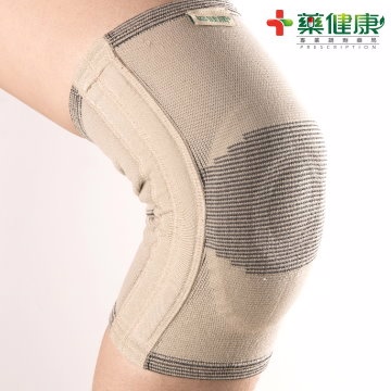 (藥健康/醫通路護套)[台製竹炭矽膠加厚雙側條保溫式護膝(肉色)K-07
