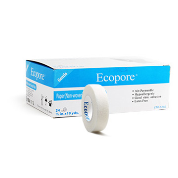Ecopore透氣膠帶 1.25cm*9.2m 白色 (24入/盒)