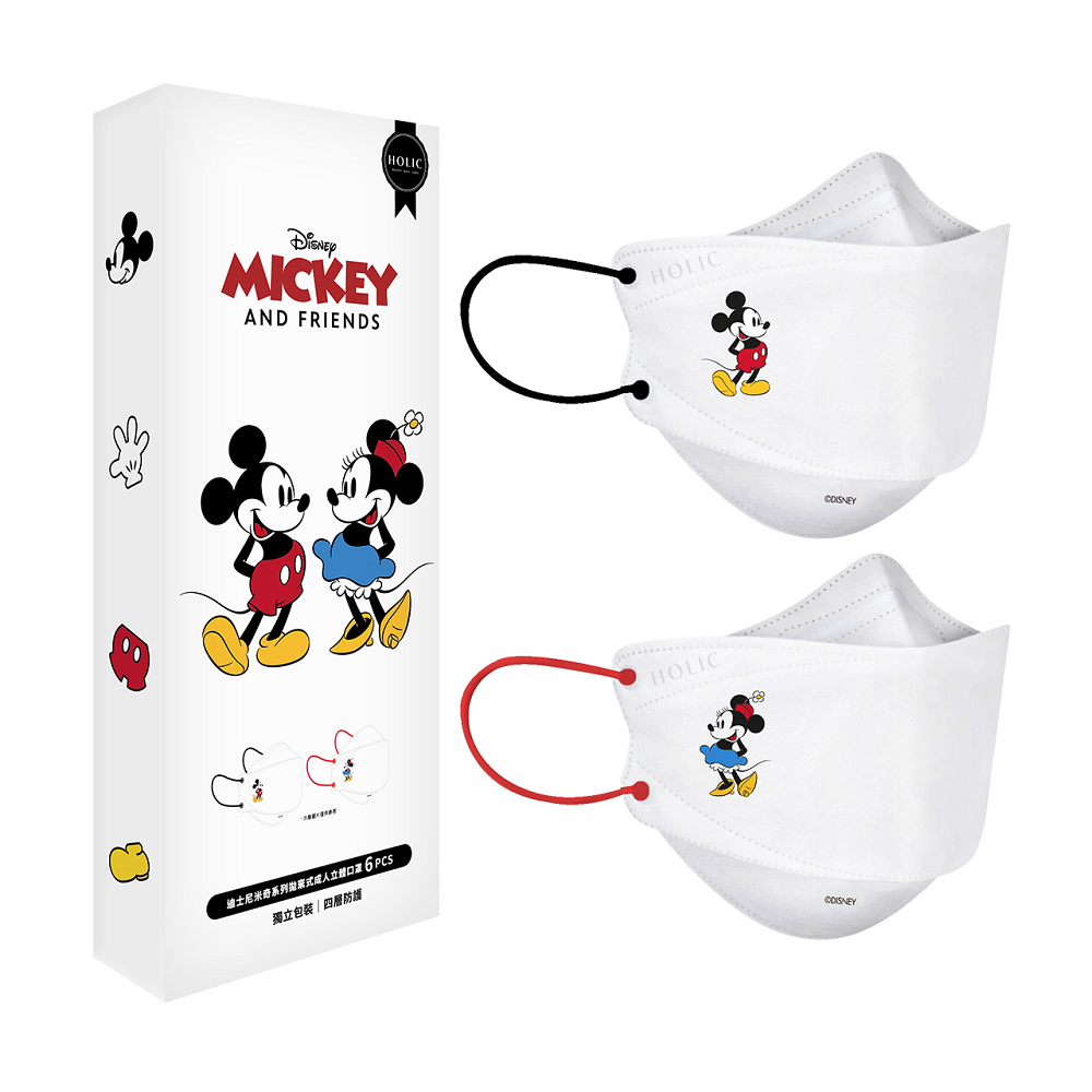【HOLIC】迪士尼米奇系列拋棄式成人立體口罩(6入/盒)