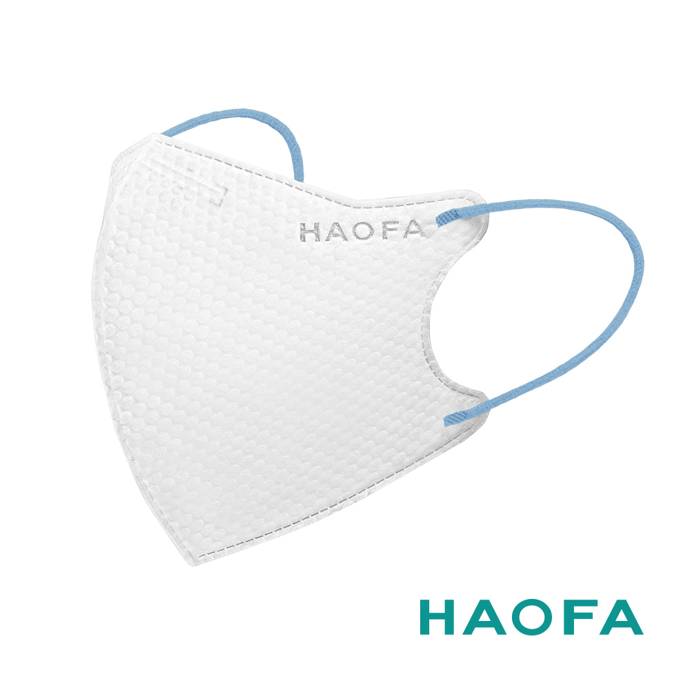 HAOFA氣密型99%防護立體醫療口罩彩耳款-湖水藍(10入)