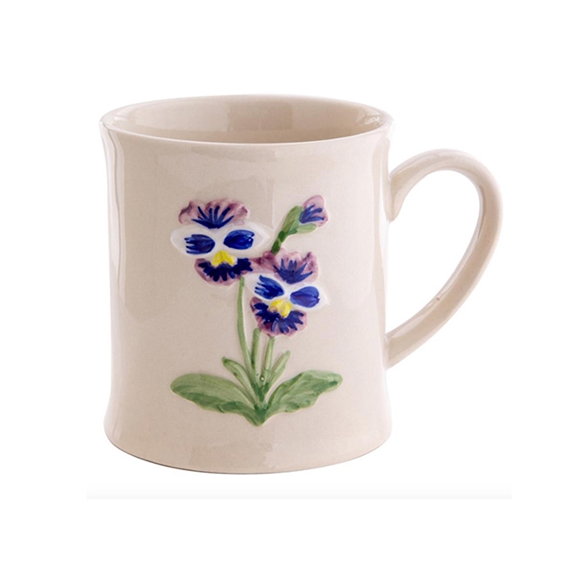 【 BISQUE】日本Blossom花之語馬克杯(三色菫) 水杯 咖啡杯 茶杯
