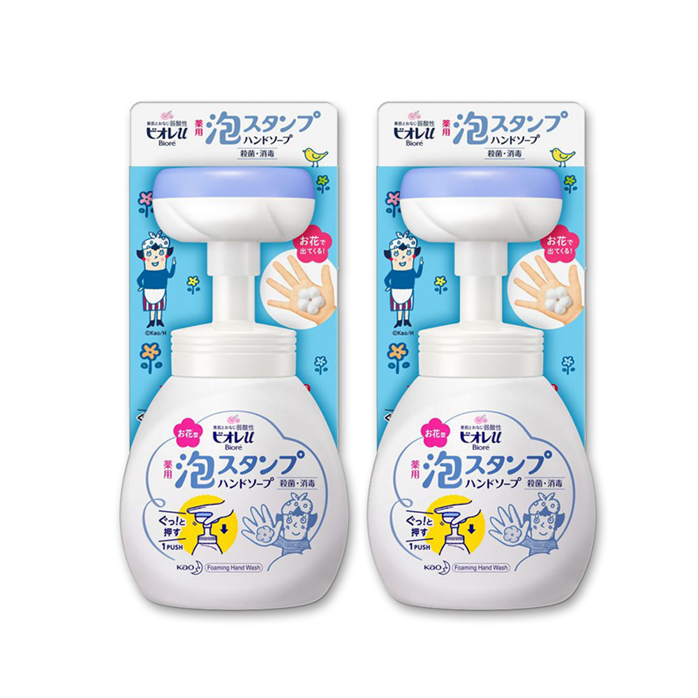 (2瓶超值組)日本KAO花王-蜜妮Biore花朵造形植萃淨膚保濕鎖水泡泡慕斯洗手