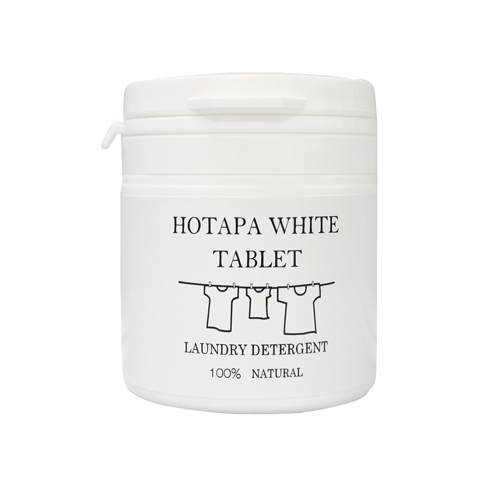 日本HOTAPA-貝殼粉弱鹼性柔順護衣去污消臭衣物清潔錠40粒/白罐(白色/彩色