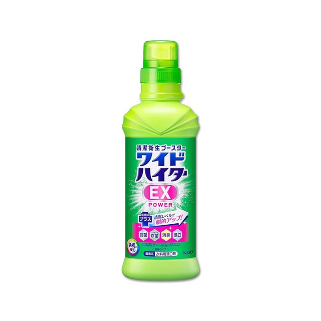 日本KAO花王-EX Power彩色衣物護色消臭去漬氧系濃縮漂白劑600ml/瓶(彩衣白