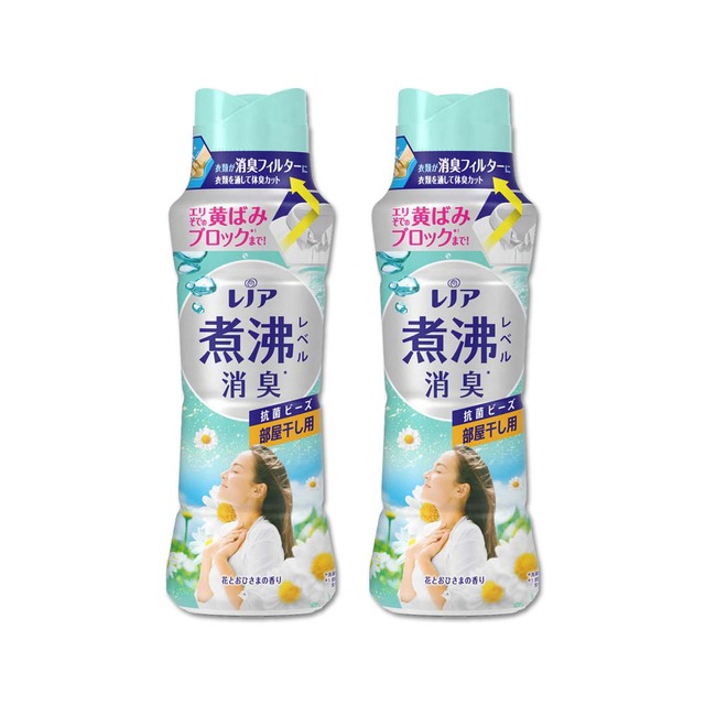 (2瓶組)日本P&G Lenor蘭諾-汗味消臭衣物除臭芳香顆粒香香豆420ml/瓶-室內消