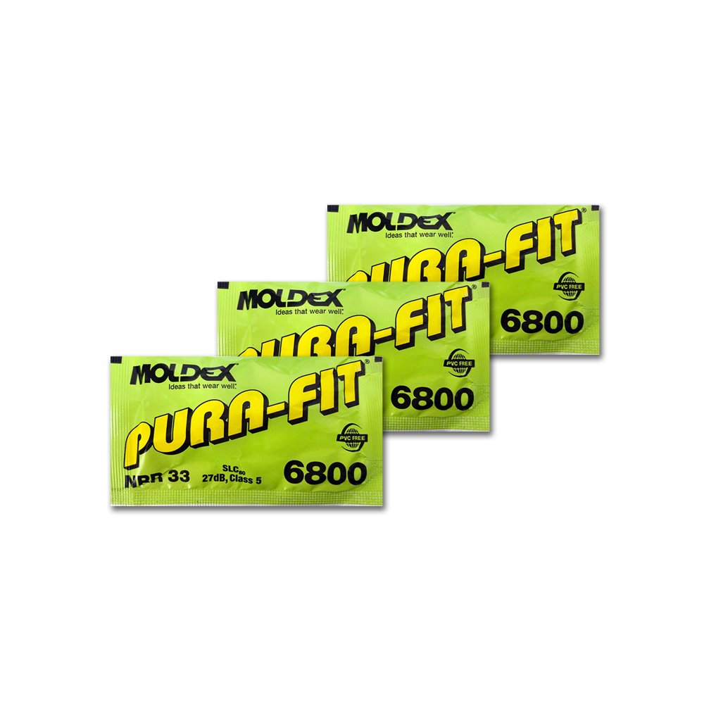 (3包超值組)美國MOLDEX-Pura-Fit超靜音PU子彈型隔音耳塞-型號6800綠色1對/包*3