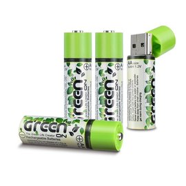 【GREENON】USB環保充電電池(3號/4入)