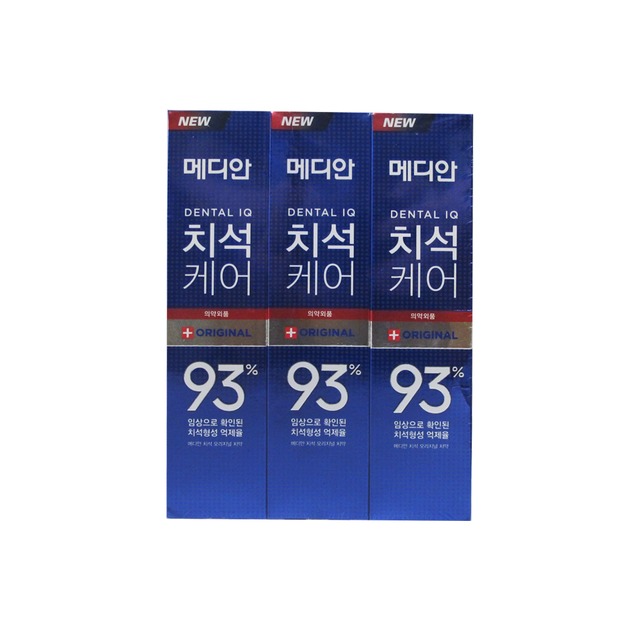 (3盒組)韓國MEDIAN麥迪安-93%強效除牙垢潔牙防蛀護齦含氟牙膏120g/盒-多重