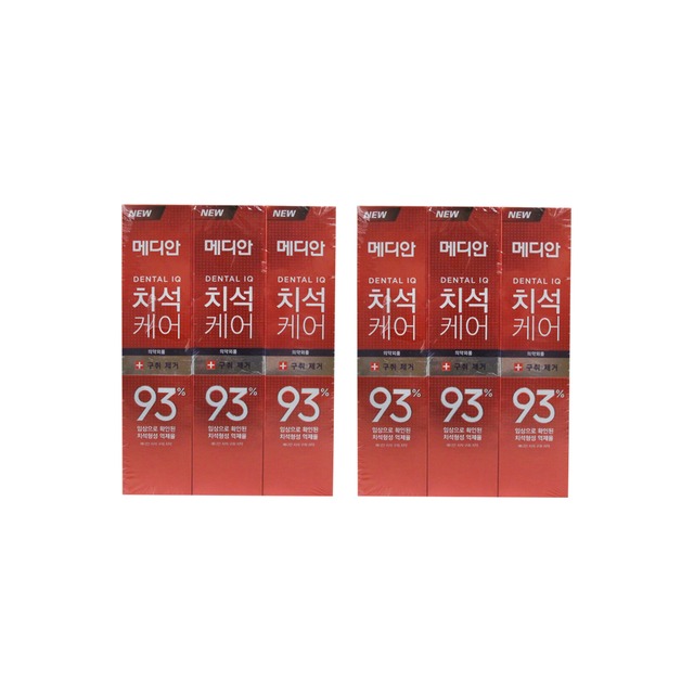 (6盒組)韓國MEDIAN麥迪安-93%強效除牙垢潔牙防蛀護齦含氟牙膏120g/盒-牙垢