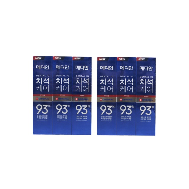 (6盒組)韓國MEDIAN麥迪安-93%強效除牙垢潔牙防蛀護齦含氟牙膏120g/盒-多重