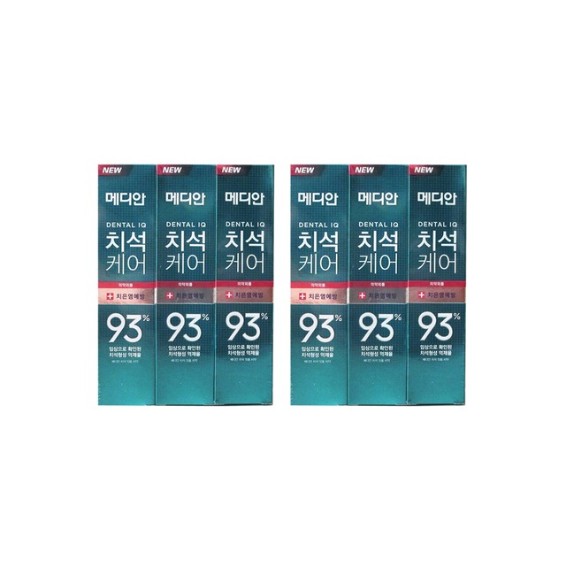 (6盒組)韓國MEDIAN麥迪安-93%強效除牙垢潔牙防蛀護齦含氟牙膏120g/盒-牙齦