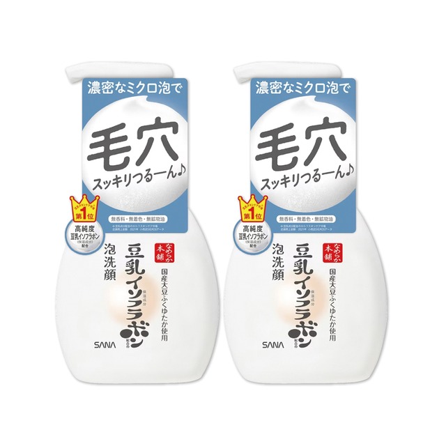 (2瓶組)日本豆乳本鋪-豆乳雙重保濕洗顏慕絲200ml/瓶*2瓶(親膚潔顏洗面乳,