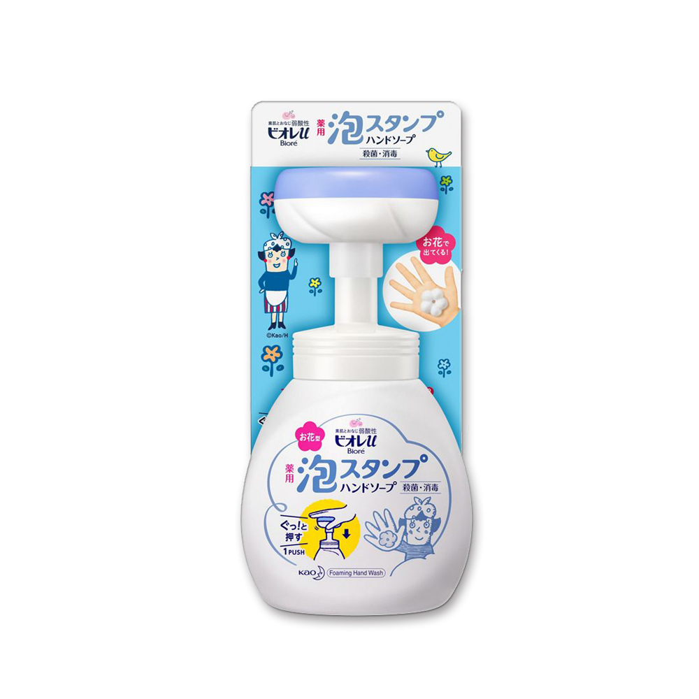 日本KAO花王-蜜妮Biore花朵造形植萃淨膚保濕鎖水泡泡慕斯洗手乳250ml/按壓