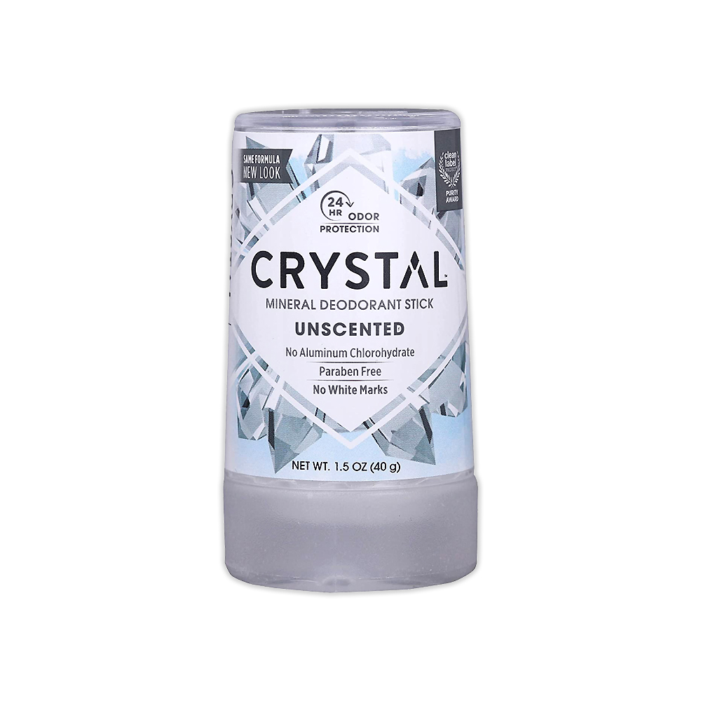 美國CRYSTAL-長效淨味約24小時礦物鹽身體固體除臭棒-無香款40g/條(腋下消