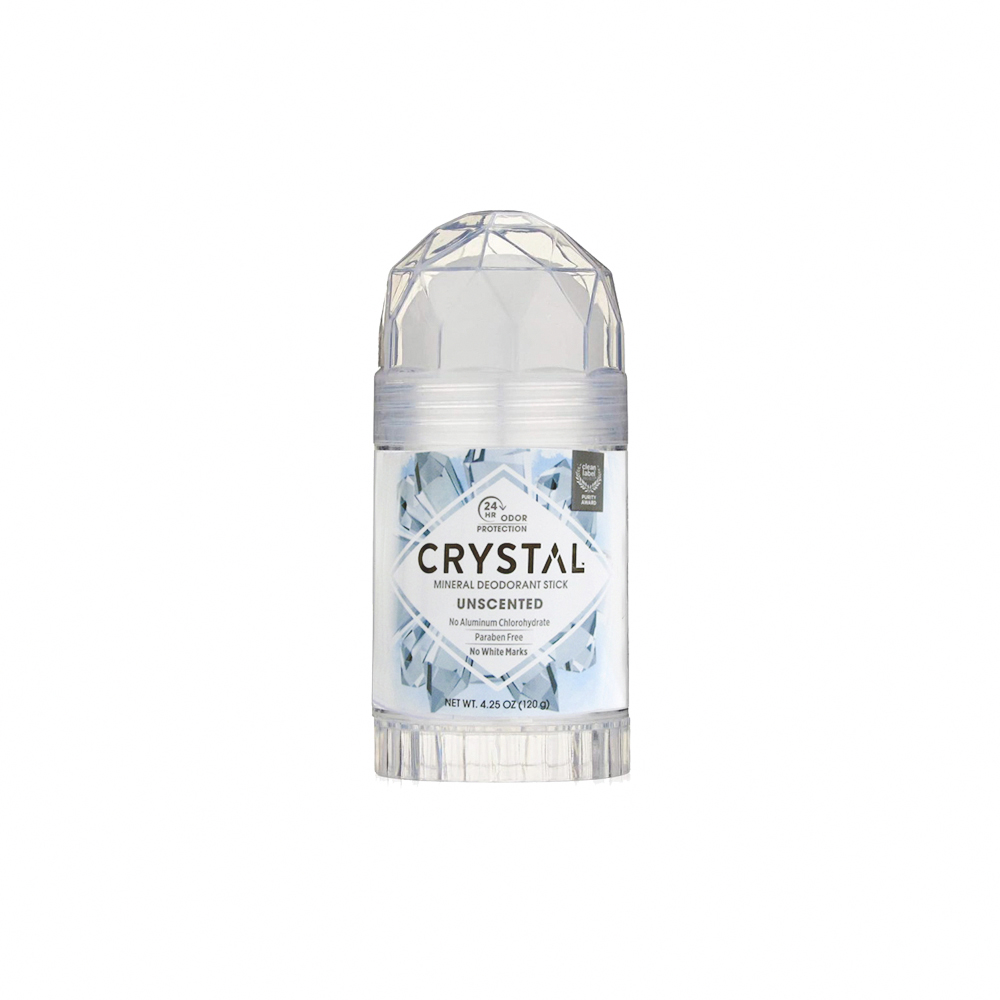 美國CRYSTAL-長效淨味礦物鹽身體固體除臭棒-無香款120g/大條(晶燦綺肌體香