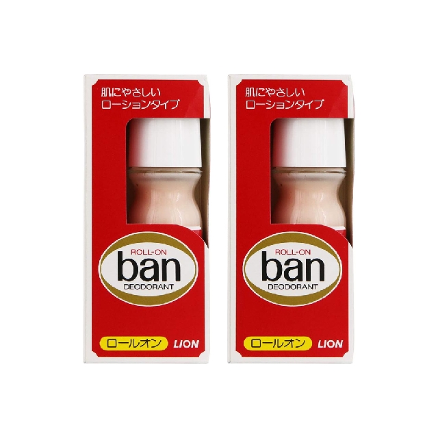 (2盒超值組)日本Lion獅王-經典復古Ban滾珠型液體止汗劑體香瓶-微香30ml/紅