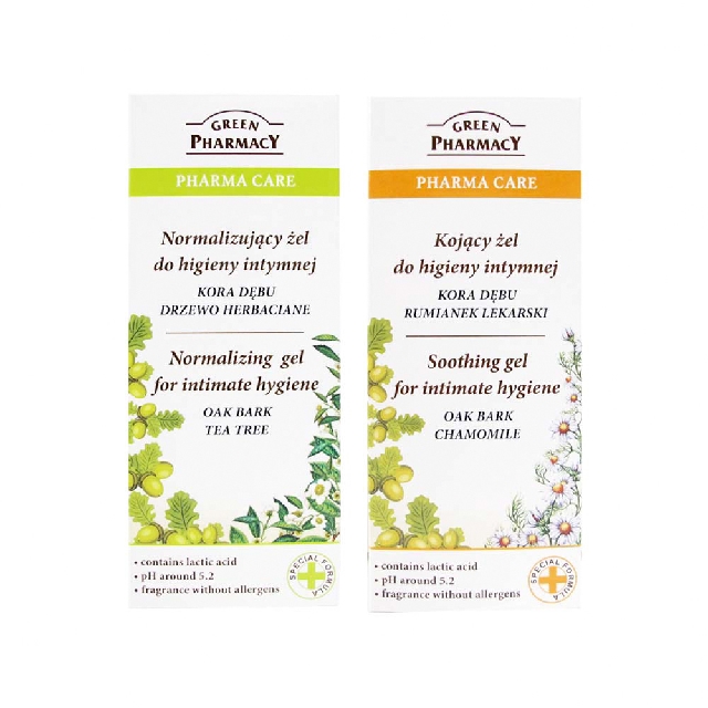 (2盒組)波蘭Green Pharmacy-私密肌保養pH5.2保濕潔膚露300ml/盒-茶樹款(綠)*1盒+
