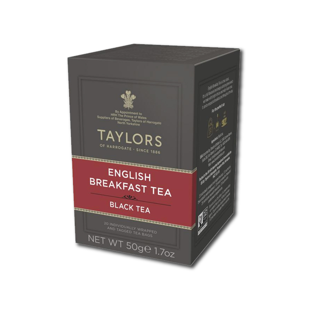 英國Taylors泰勒茶-特級經典茶包系列20入/盒(雨林聯盟及女王皇家認證)－