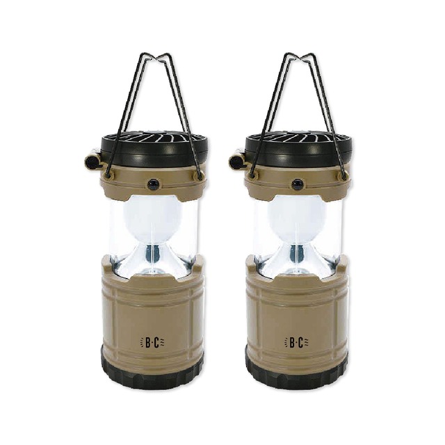 (2盒超值組) 日本BRIGHT&COOLER-手提吊掛散熱可伸縮LED風扇露營燈1入/盒-咖啡